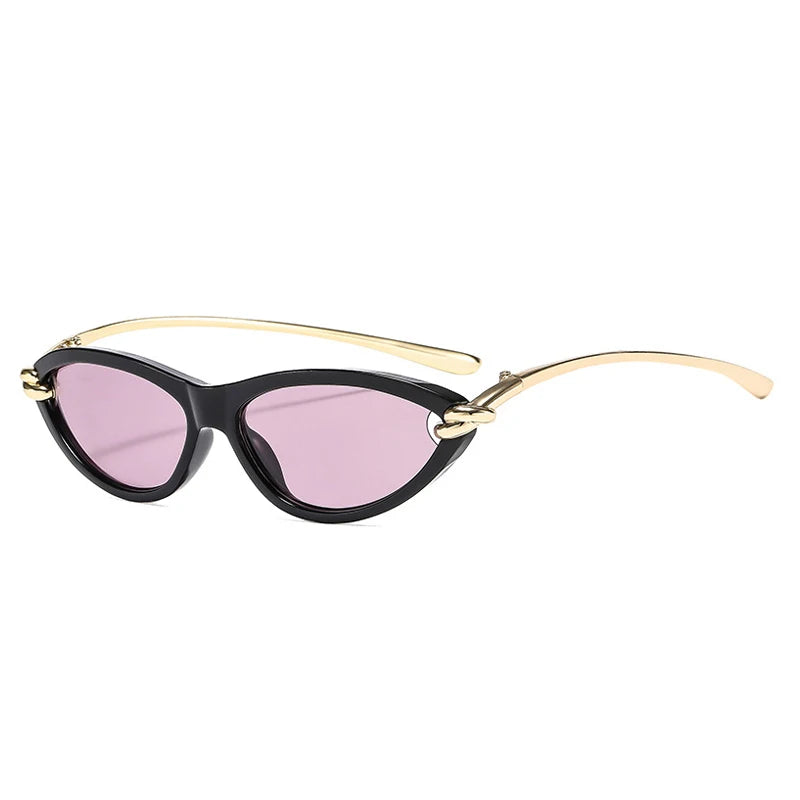 SO&EI Ins Popular Fashion Cat Eye Candy Color Women Luxury Sunglasses Brand Designer Oval Hollow Shades UV400 Men Sun Glasses