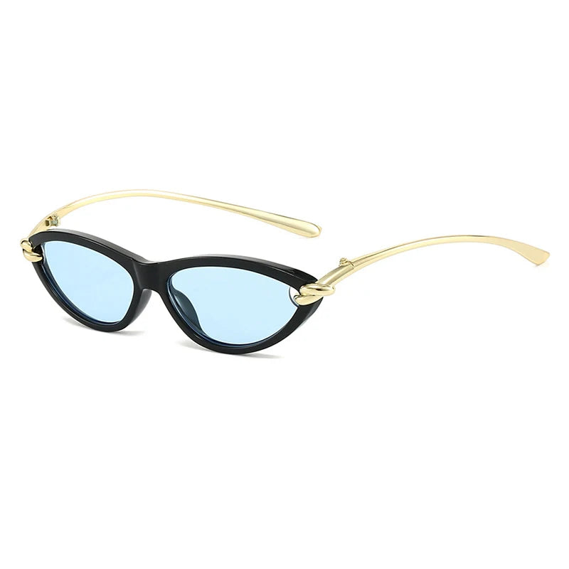 SO&EI Ins Popular Fashion Cat Eye Candy Color Women Luxury Sunglasses Brand Designer Oval Hollow Shades UV400 Men Sun Glasses