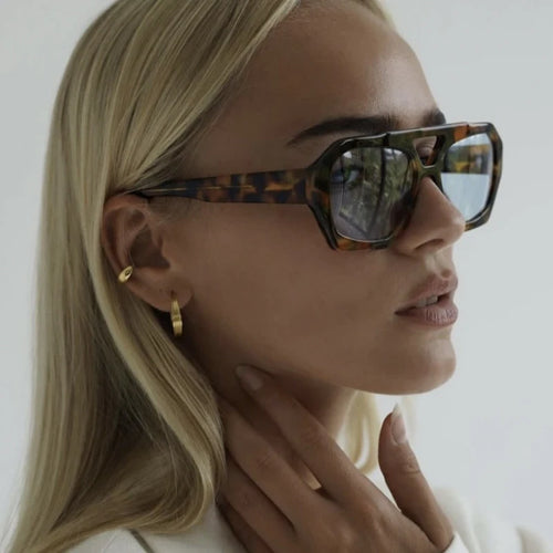 Hiking New Double Bridge Design Women Anti Light Glasses Fashion Leopard Pattern Design Glasses High Quality Outdoor Sunscreen